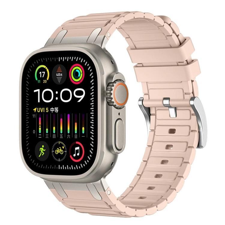 Dây đồng hồ silicone họa tiết hình chữ I gia cố, dành cho Apple Watch 49mm / 46mm / 45mm / 44mm, cho Apple Watch 42mm / 41mm / 40mm / 38mm
