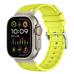 Dây đồng hồ silicone họa tiết hình chữ I gia cố, dành cho Apple Watch 49mm / 46mm / 45mm / 44mm, cho Apple Watch 42mm / 41mm / 40mm / 38mm