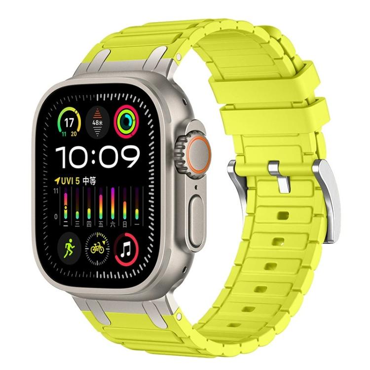 Dây đồng hồ silicone họa tiết hình chữ I gia cố, dành cho Apple Watch 49mm / 46mm / 45mm / 44mm, cho Apple Watch 42mm / 41mm / 40mm / 38mm