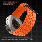 Dây đồng hồ silicone họa tiết hình chữ I gia cố, dành cho Apple Watch 49mm / 46mm / 45mm / 44mm, cho Apple Watch 42mm / 41mm / 40mm / 38mm