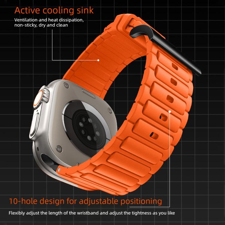 Dây đồng hồ silicone họa tiết hình chữ I gia cố, dành cho Apple Watch 49mm / 46mm / 45mm / 44mm, cho Apple Watch 42mm / 41mm / 40mm / 38mm