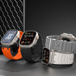 Dây đồng hồ silicone họa tiết hình chữ I gia cố, dành cho Apple Watch 49mm / 46mm / 45mm / 44mm, cho Apple Watch 42mm / 41mm / 40mm / 38mm