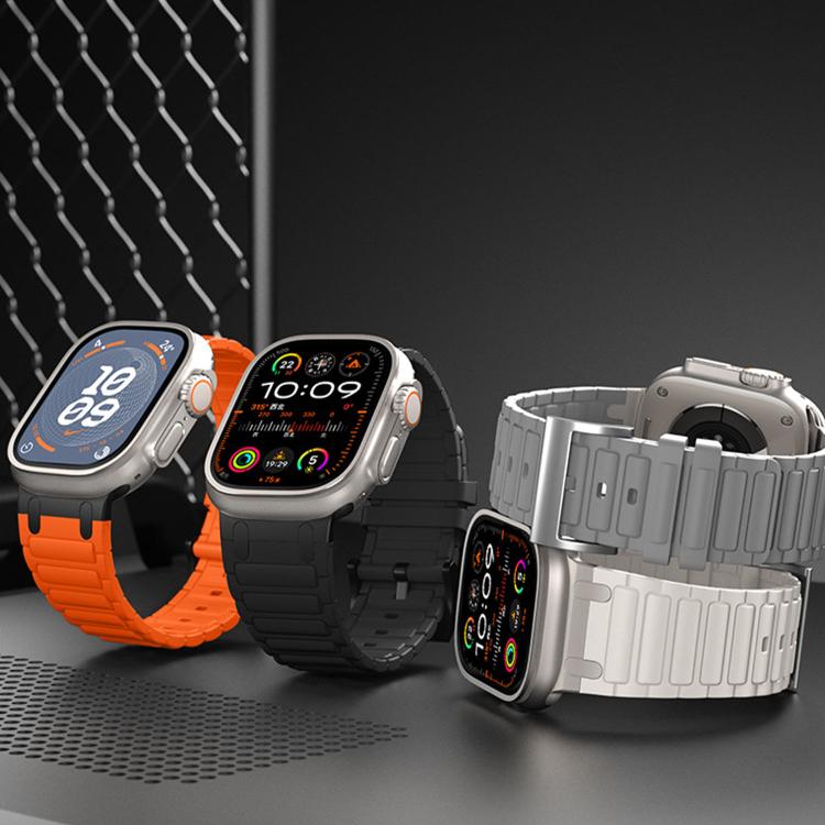 Dây đồng hồ silicone họa tiết hình chữ I gia cố, dành cho Apple Watch 49mm / 46mm / 45mm / 44mm, cho Apple Watch 42mm / 41mm / 40mm / 38mm