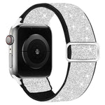 Dây đồng hồ nylon co giãn lấp lánh, dành cho Apple Watch 49mm / 46mm / 45mm / 44mm, dành cho Apple Watch 42mm / 41mm / 40mm / 38mm