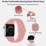 Dây đồng hồ nylon co giãn lấp lánh, dành cho Apple Watch 49mm / 46mm / 45mm / 44mm, dành cho Apple Watch 42mm / 41mm / 40mm / 38mm