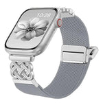 Dây đồng hồ nylon dệt chéo khóa nam châm nút thắt Trung Quốc, dành cho Apple Watch 49mm / 46mm / 45mm / 44mm, dành cho Apple Watch 42mm / 41mm / 40mm / 38mm