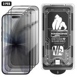 3pcs Easy Install Box Dust-Free 3D Curved Edge Privacy Electroplated Explosion-Proof Tempered Glass Film, For iPhone 17 Pro Max, For iPhone 17 Pro, For iPhone 17, For iPhone Air, For iPhone 16 Pro Max, For iPhone 16 Pro, For iPhone 16