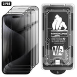 3pcs Easy Install Box Dust-Free 3D Curved Edge Privacy Electroplated Explosion-Proof Tempered Glass Film, For iPhone 17 Pro Max, For iPhone 17 Pro, For iPhone 17, For iPhone Air, For iPhone 16 Pro Max, For iPhone 16 Pro, For iPhone 16