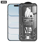 10pcs 3D Large Arc Edge Electroplated Explosion-Proof Scratch-Resistant Full-Screen HD Tempered Glass Film, For iPhone 17 Pro Max, For iPhone 17 Pro, For iPhone 17, For iPhone Air, For iPhone 16 Pro Max, For iPhone 16 Pro, For iPhone 16