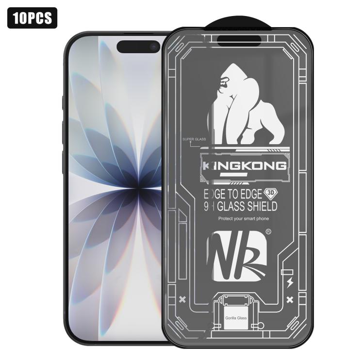 10pcs 3D Large Arc Edge Electroplated Explosion-Proof Scratch-Resistant Full-Screen Frosted HD Tempered Glass Film, For iPhone 17 Pro Max, For iPhone 17 Pro, For iPhone 17, For iPhone Air, For iPhone 16 Pro Max, For iPhone 16 Pro, For iPhone 16