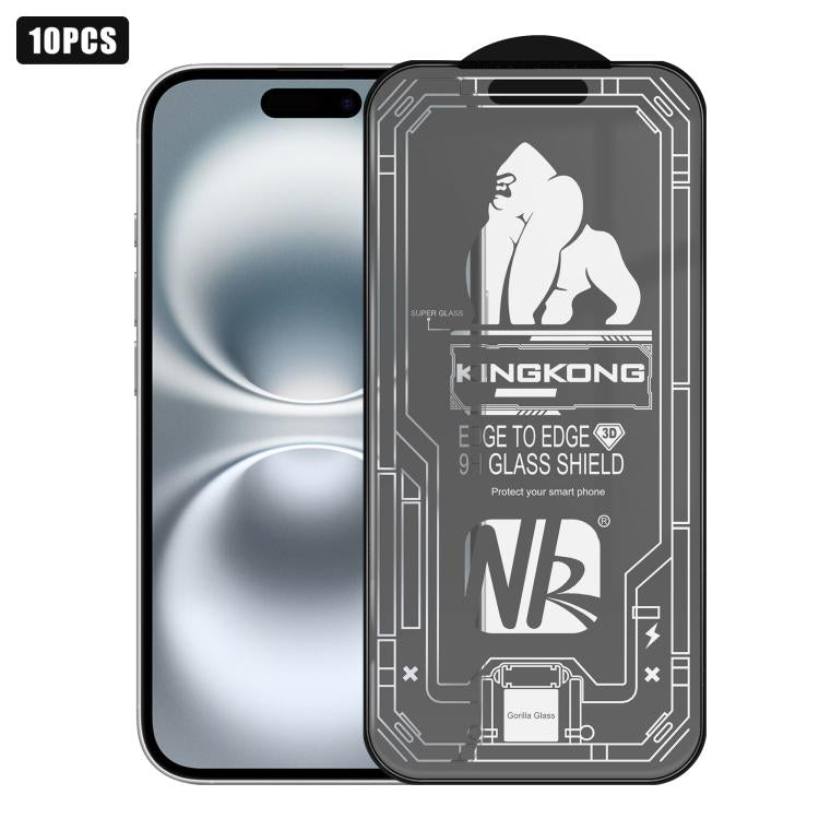 10pcs 3D Large Arc Edge Electroplated Explosion-Proof Scratch-Resistant Full-Screen Frosted HD Tempered Glass Film, For iPhone 17 Pro Max, For iPhone 17 Pro, For iPhone 17, For iPhone Air, For iPhone 16 Pro Max, For iPhone 16 Pro, For iPhone 16