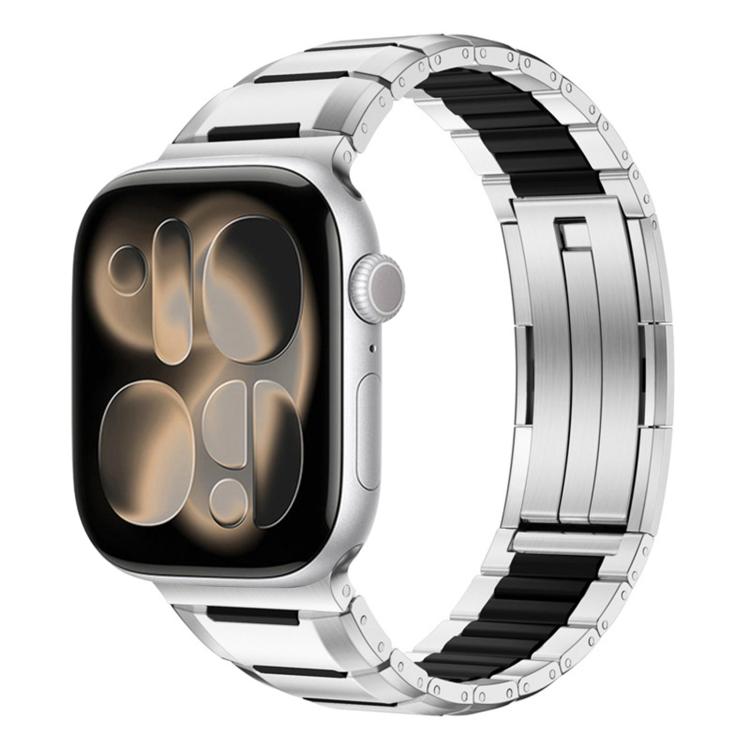 Dây đồng hồ thép không gỉ đính cao su nhiều mặt, dành cho Apple Watch 46mm / 49mm / 45mm / 44mm, dành cho Apple Watch 42mm / 41mm / 40mm / 38mm