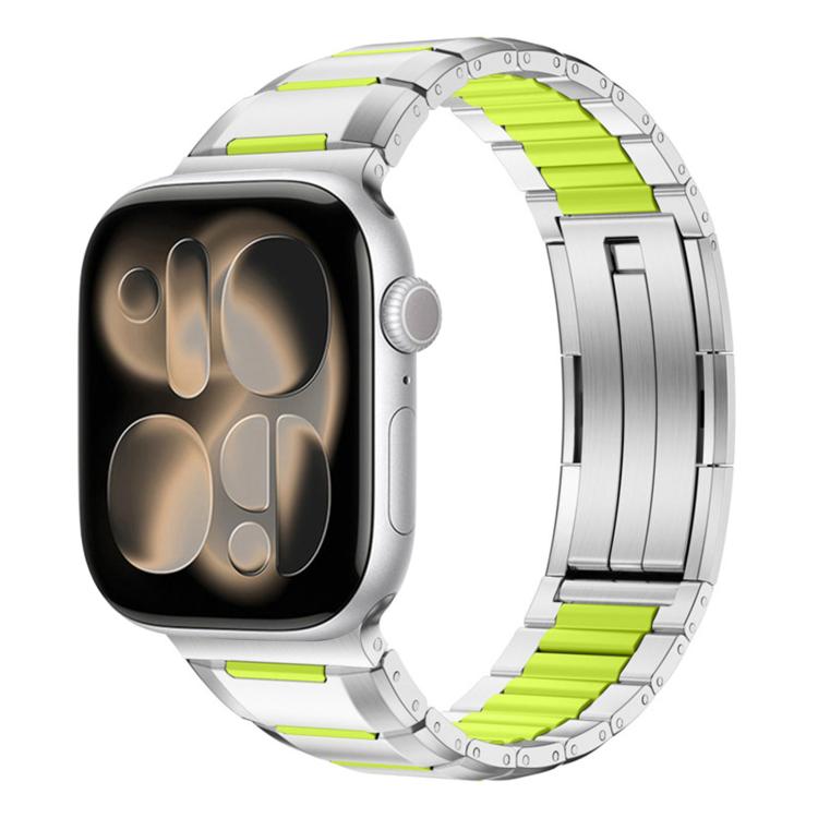 Dây đồng hồ thép không gỉ đính cao su nhiều mặt, dành cho Apple Watch 46mm / 49mm / 45mm / 44mm, dành cho Apple Watch 42mm / 41mm / 40mm / 38mm