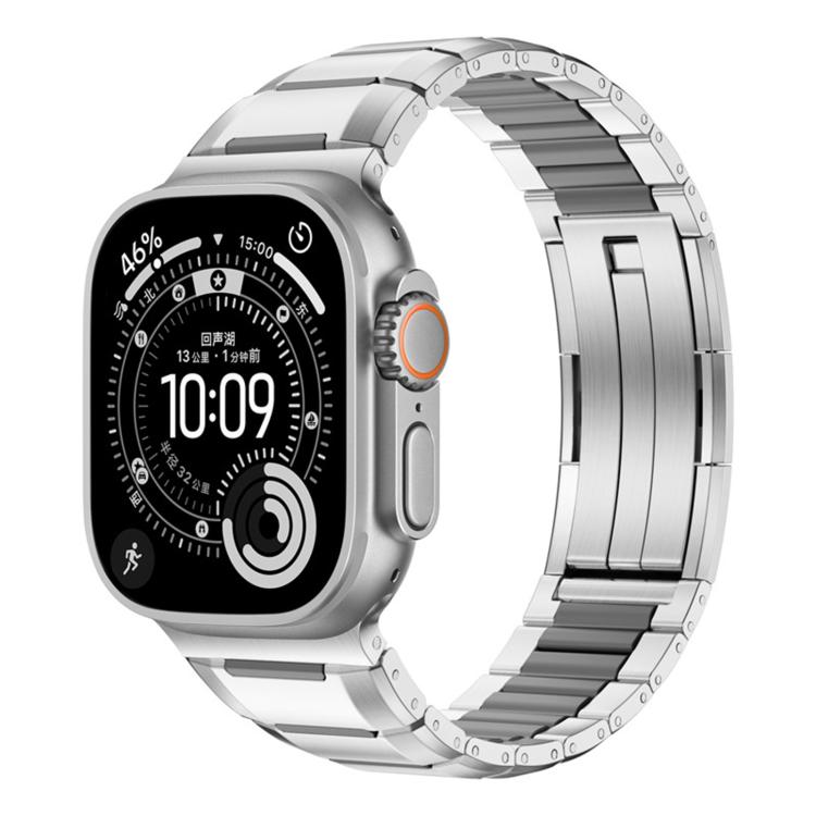 Dây đồng hồ thép không gỉ đính cao su nhiều mặt, dành cho Apple Watch 46mm / 49mm / 45mm / 44mm, dành cho Apple Watch 42mm / 41mm / 40mm / 38mm