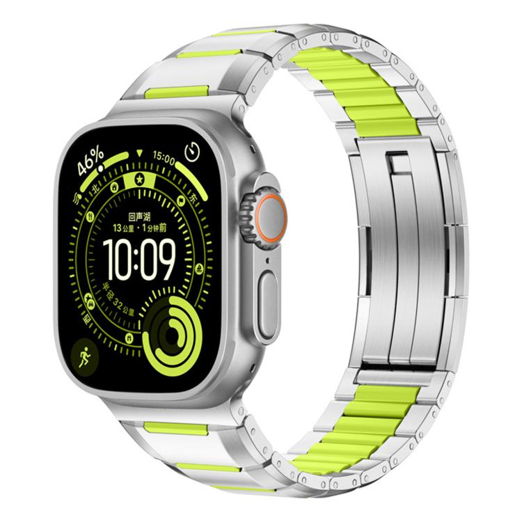 Dây đồng hồ thép không gỉ đính cao su nhiều mặt, dành cho Apple Watch 46mm / 49mm / 45mm / 44mm, dành cho Apple Watch 42mm / 41mm / 40mm / 38mm