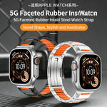 Dây đồng hồ thép không gỉ đính cao su nhiều mặt, dành cho Apple Watch 46mm / 49mm / 45mm / 44mm, dành cho Apple Watch 42mm / 41mm / 40mm / 38mm