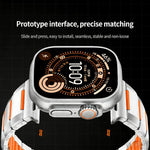 Dây đồng hồ thép không gỉ đính cao su nhiều mặt, dành cho Apple Watch 46mm / 49mm / 45mm / 44mm, dành cho Apple Watch 42mm / 41mm / 40mm / 38mm