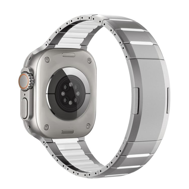 Dây đồng hồ thép không gỉ cong hai tông màu khóa bên, dành cho Apple Watch 49mm / 46mm / 45mm / 44mm, dành cho Apple Watch 42mm / 41mm / 40mm / 38mm