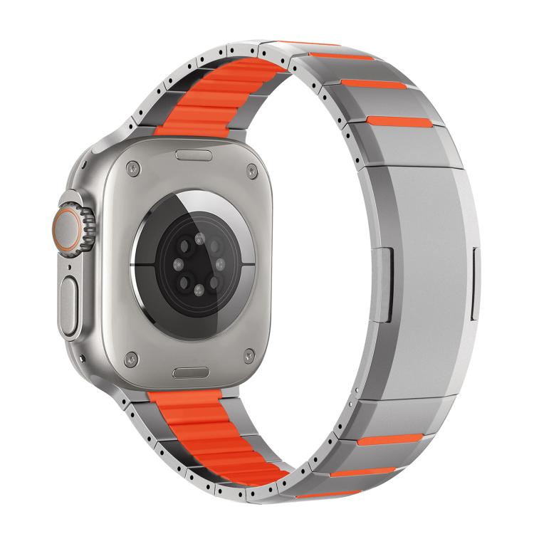 Dây đồng hồ thép không gỉ cong hai tông màu khóa bên, dành cho Apple Watch 49mm / 46mm / 45mm / 44mm, dành cho Apple Watch 42mm / 41mm / 40mm / 38mm