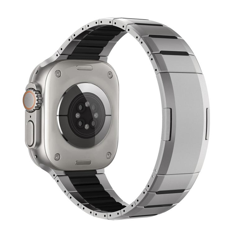 Dây đồng hồ thép không gỉ cong hai tông màu khóa bên, dành cho Apple Watch 49mm / 46mm / 45mm / 44mm, dành cho Apple Watch 42mm / 41mm / 40mm / 38mm