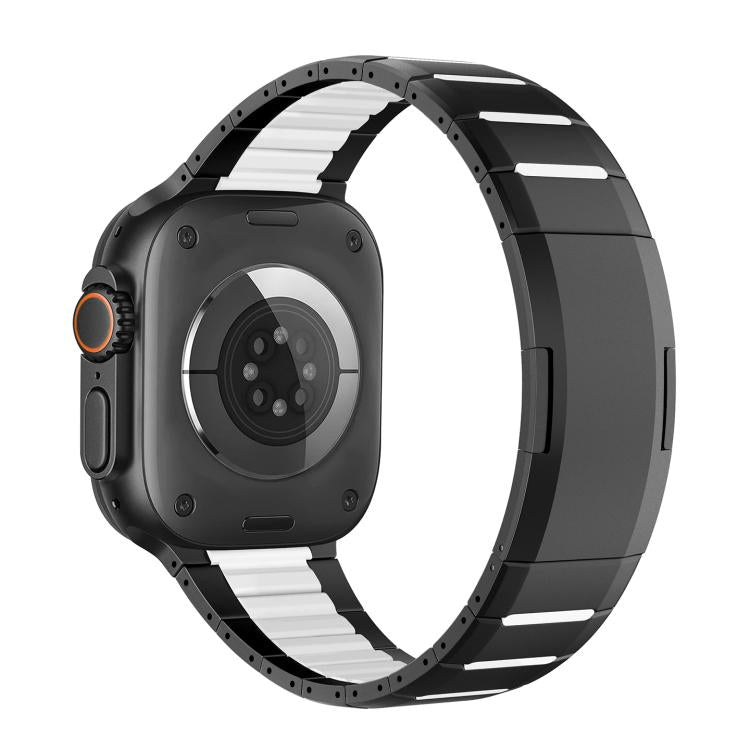 Dây đồng hồ thép không gỉ cong hai tông màu khóa bên, dành cho Apple Watch 49mm / 46mm / 45mm / 44mm, dành cho Apple Watch 42mm / 41mm / 40mm / 38mm