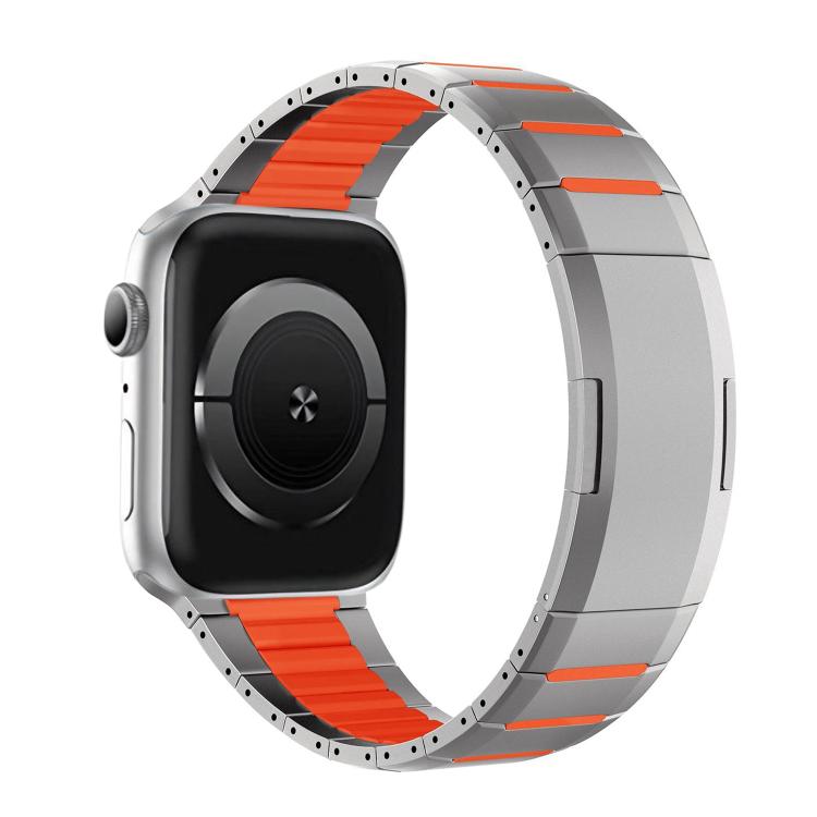 Dây đồng hồ thép không gỉ cong hai tông màu khóa bên, dành cho Apple Watch 49mm / 46mm / 45mm / 44mm, dành cho Apple Watch 42mm / 41mm / 40mm / 38mm