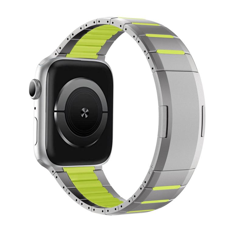 Dây đồng hồ thép không gỉ cong hai tông màu khóa bên, dành cho Apple Watch 49mm / 46mm / 45mm / 44mm, dành cho Apple Watch 42mm / 41mm / 40mm / 38mm