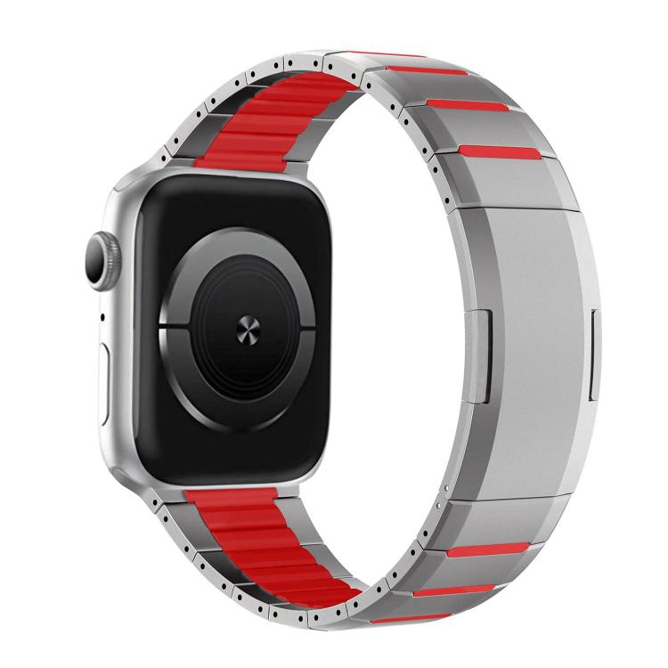 Dây đồng hồ thép không gỉ cong hai tông màu khóa bên, dành cho Apple Watch 49mm / 46mm / 45mm / 44mm, dành cho Apple Watch 42mm / 41mm / 40mm / 38mm