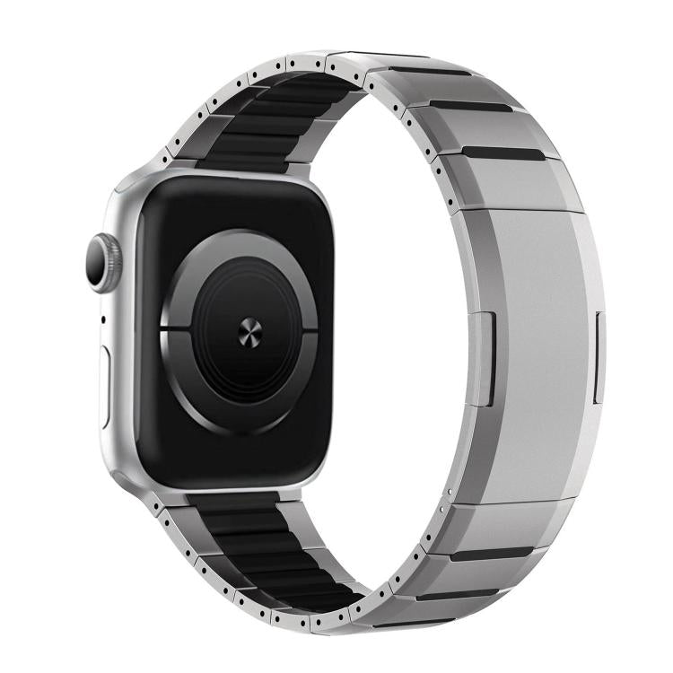 Dây đồng hồ thép không gỉ cong hai tông màu khóa bên, dành cho Apple Watch 49mm / 46mm / 45mm / 44mm, dành cho Apple Watch 42mm / 41mm / 40mm / 38mm
