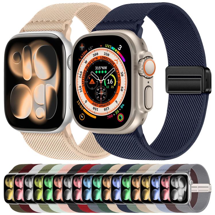 Dây đồng hồ nylon co giãn khóa nam châm đôi, dành cho Apple Watch 49mm / 46mm / 45mm / 44mm, dành cho Apple Watch 42mm / 41mm / 40mm / 38mm