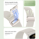 Dây đồng hồ nylon co giãn khóa nam châm đôi, dành cho Apple Watch 49mm / 46mm / 45mm / 44mm, dành cho Apple Watch 42mm / 41mm / 40mm / 38mm
