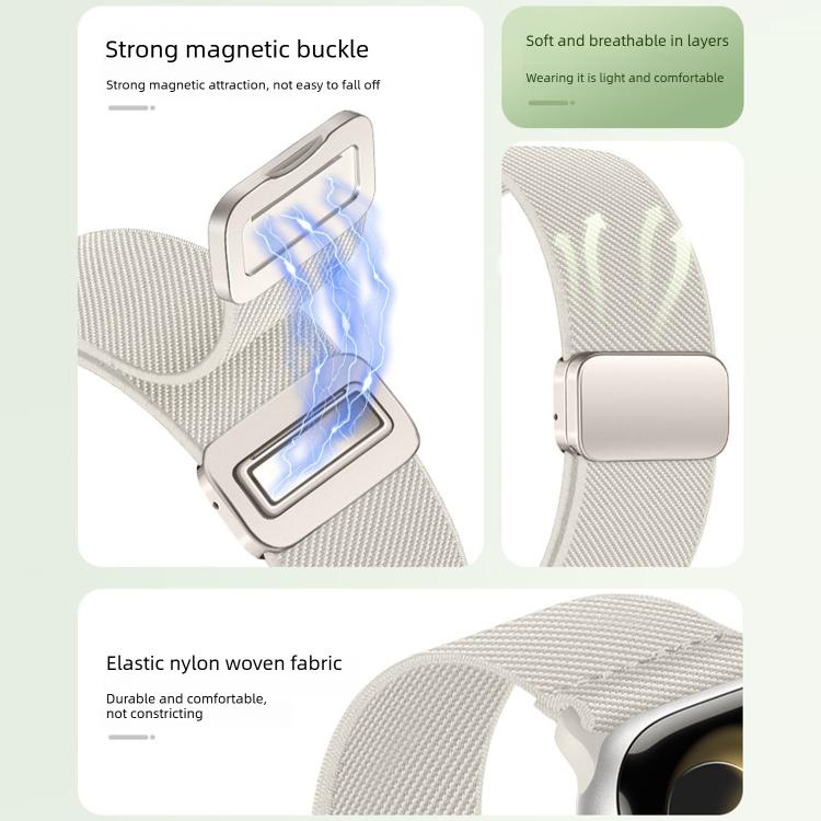 Dây đồng hồ nylon co giãn khóa nam châm đôi, dành cho Apple Watch 49mm / 46mm / 45mm / 44mm, dành cho Apple Watch 42mm / 41mm / 40mm / 38mm