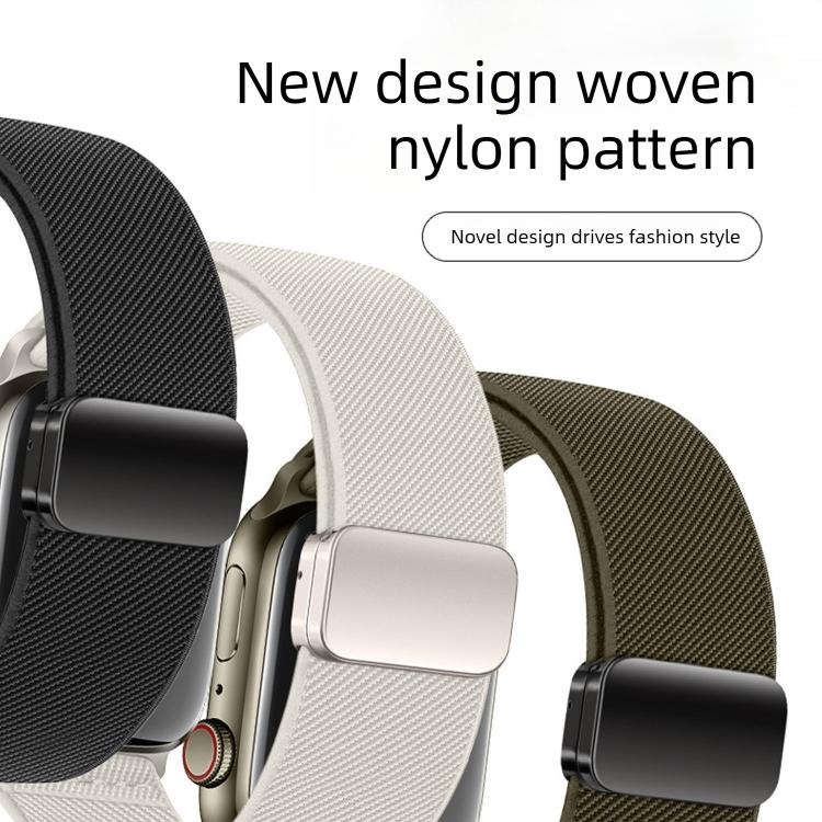 Dây đồng hồ nylon co giãn khóa nam châm đôi, dành cho Apple Watch 49mm / 46mm / 45mm / 44mm, dành cho Apple Watch 42mm / 41mm / 40mm / 38mm