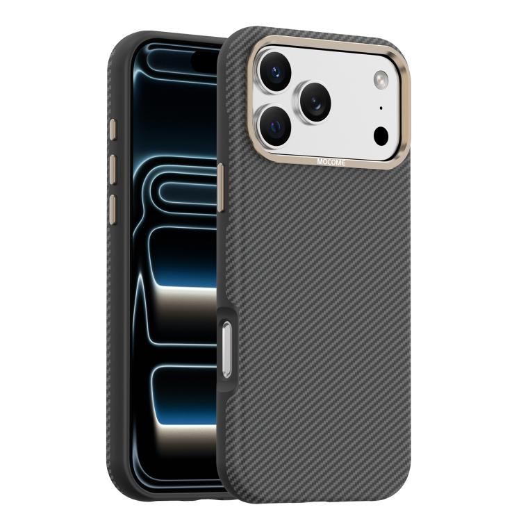 Ốp lưng điện thoại chống sốc từ tính vân sợi carbon Kevlar Mocome, dành cho iPhone 17 Pro Max
