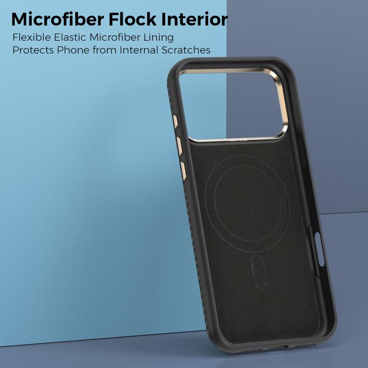 Ốp lưng điện thoại chống sốc từ tính vân sợi carbon Kevlar Mocome, dành cho iPhone 17 Pro Max