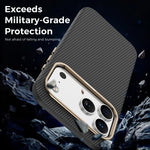 Ốp lưng điện thoại chống sốc từ tính vân sợi carbon Kevlar Mocome, dành cho iPhone 17 Pro Max