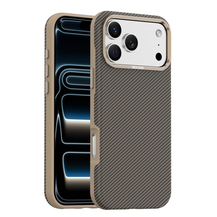 Ốp lưng điện thoại chống sốc từ tính vân sợi carbon Kevlar Mocome, dành cho iPhone 17 Pro Max