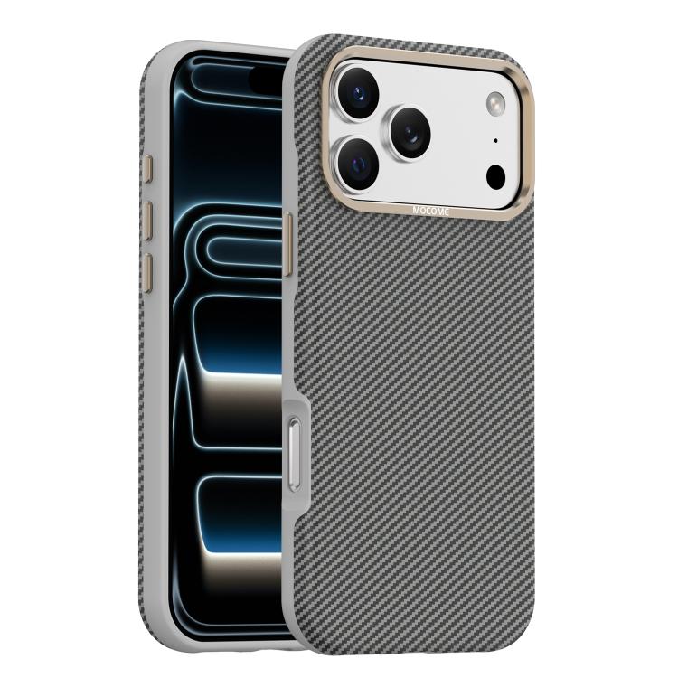 Ốp lưng điện thoại chống sốc từ tính vân sợi carbon Kevlar Mocome, dành cho iPhone 17 Pro Max