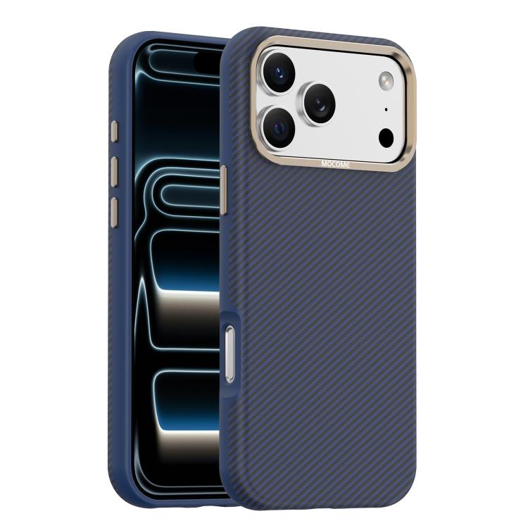 Ốp lưng điện thoại chống sốc từ tính vân sợi carbon Kevlar Mocome, dành cho iPhone 17 Pro Max