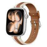 Dây đồng hồ da thật may ghép, dành cho Apple Watch 46mm / 49mm / 45mm / 44mm, dành cho Apple Watch 42mm / 41mm / 40mm / 38mm