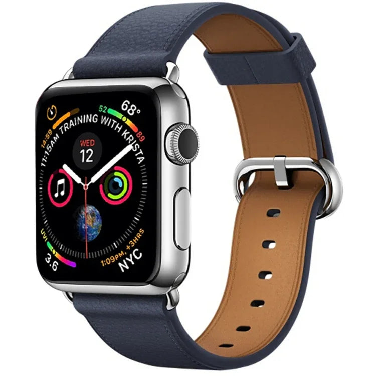Dây đeo cổ tay da nút cổ điển cho Apple Watch Series 3 & 2 & 1 42mm