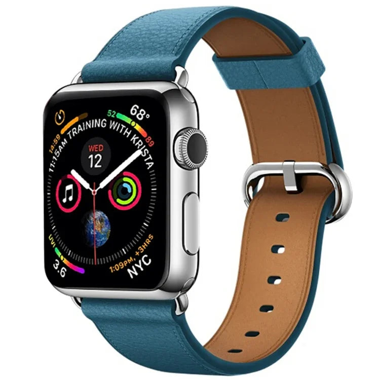 Dây đeo cổ tay da nút cổ điển cho Apple Watch Series 3 & 2 & 1 42mm