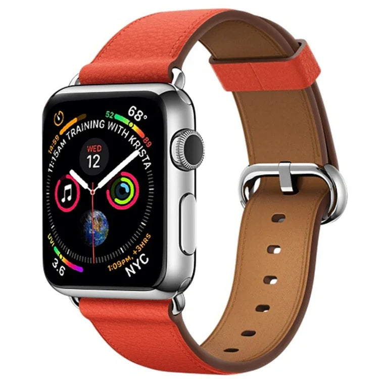 Dây đeo cổ tay da nút cổ điển cho Apple Watch Series 3 & 2 & 1 42mm