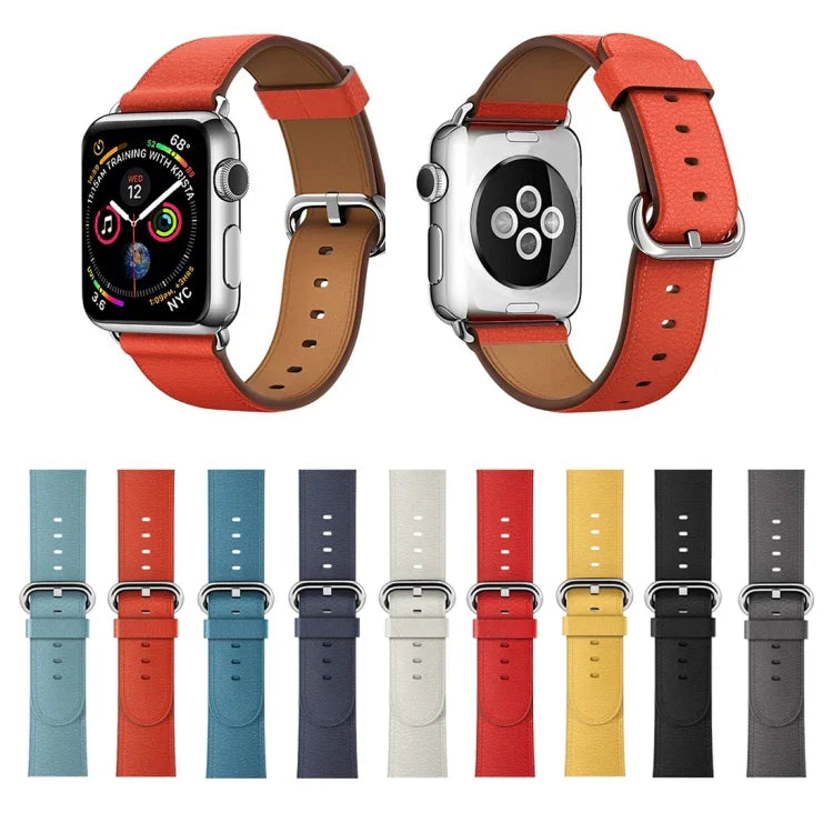 Dây đeo cổ tay da nút cổ điển cho Apple Watch Series 3 & 2 & 1 42mm