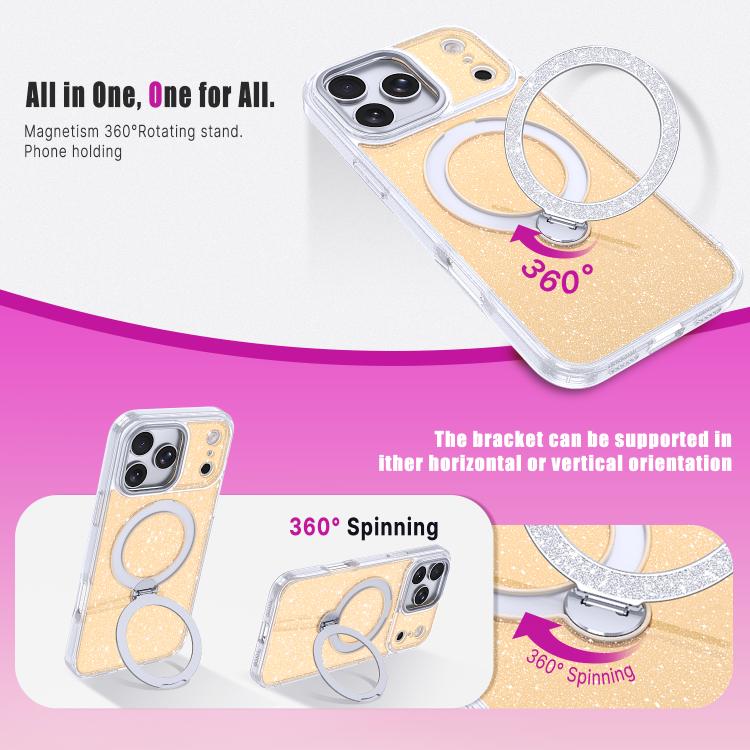 Ốp điện thoại từ tính có giá đỡ kim tuyến sao, dành cho iPhone 17 Pro Max, iPhone 17 Pro, iPhone 17