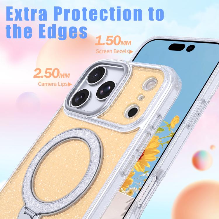 Ốp điện thoại từ tính có giá đỡ kim tuyến sao, dành cho iPhone 17 Pro Max, iPhone 17 Pro, iPhone 17