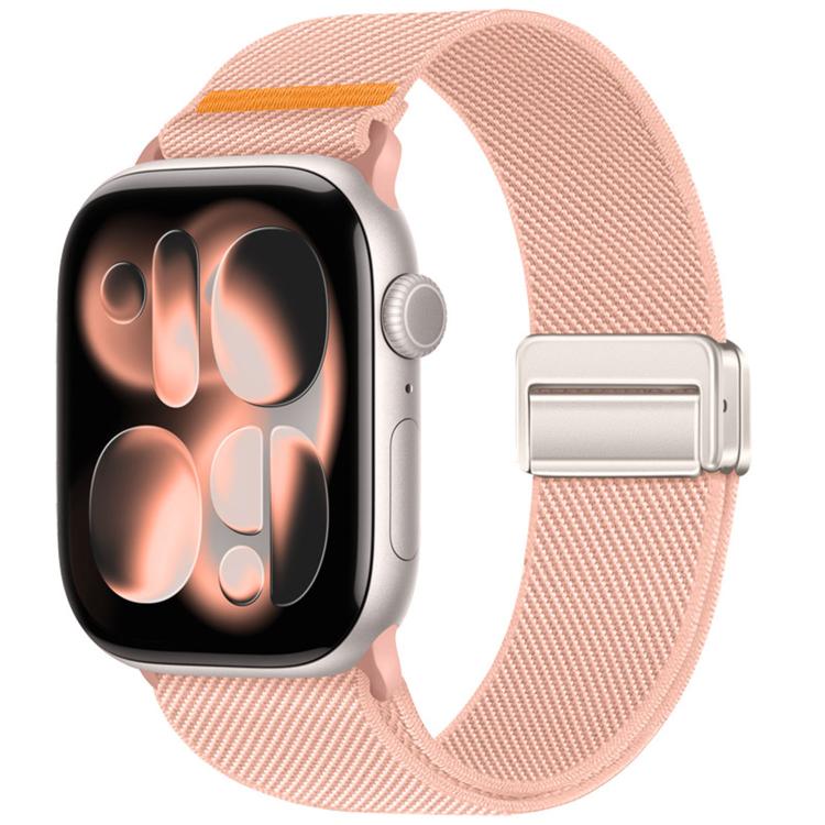 Double Magnetic Buckle Single-Stitched Nylon Watch Band, For Apple Watch 49mm / 46mm / 45mm / 44mm, For Apple Watch 42mm / 41mm / 40mm / 38mm