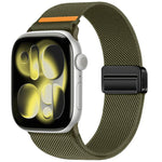 Double Magnetic Buckle Single-Stitched Nylon Watch Band, For Apple Watch 49mm / 46mm / 45mm / 44mm, For Apple Watch 42mm / 41mm / 40mm / 38mm
