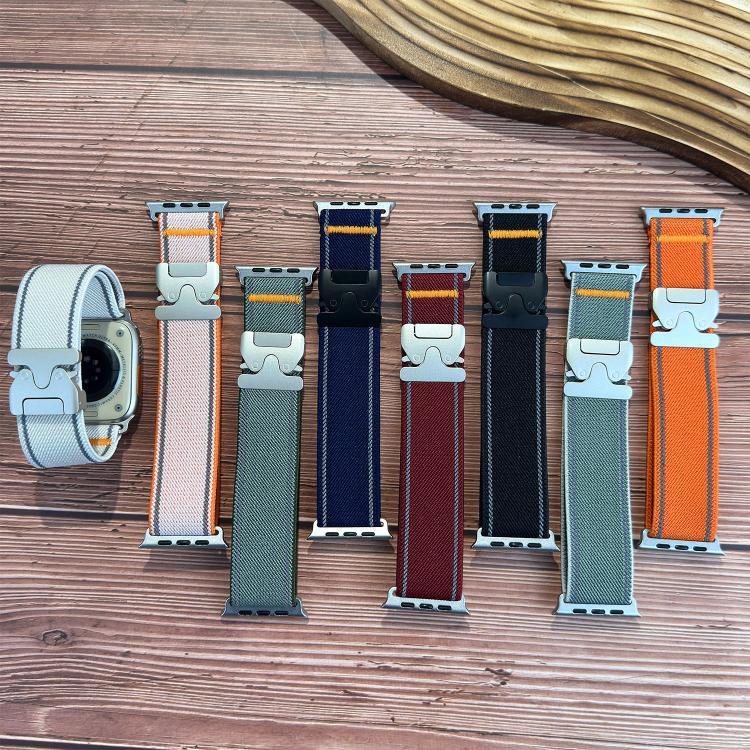 Reflective Umbrella Buckle Woven Nylon Watch Band, For Apple Watch 49mm / 46mm / 45mm / 44mm, For Apple Watch 42mm / 41mm / 40mm / 38mm