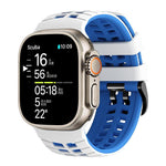 Dây đồng hồ silicone hai màu họa tiết lốp xe hai lỗ, dành cho Apple Watch 49mm / 46mm / 45mm / 44mm